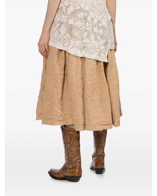 Comme des Garçons Midi-Plooirok in het Natural