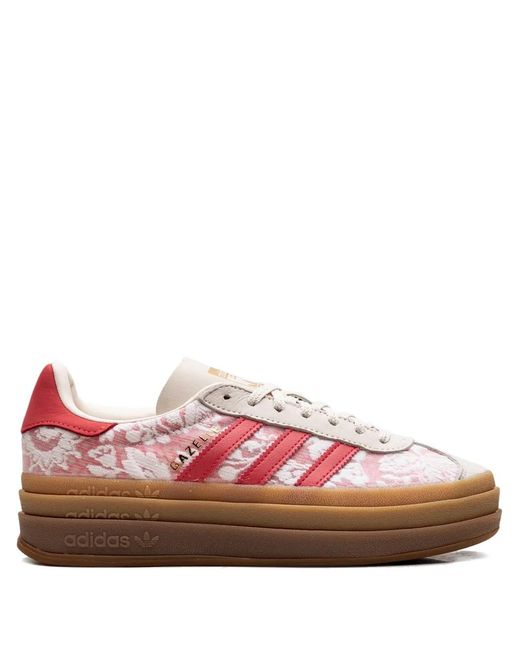 Adidas Red Floral-Print Platform Sneakers