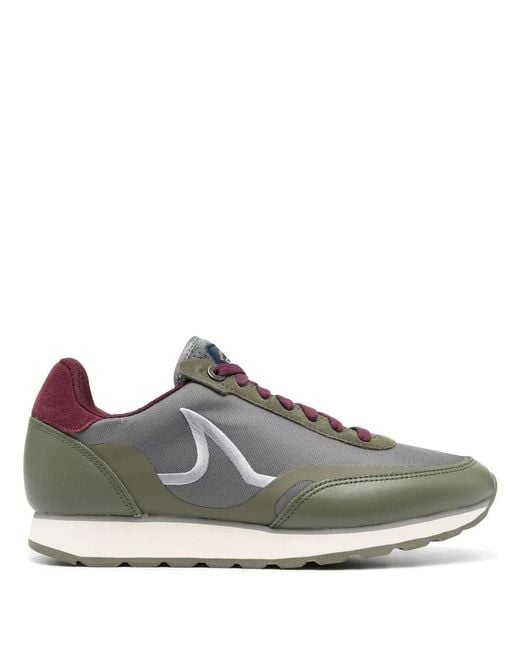 Paul & Shark Gray Logo-Embroidered Low-Top Sneakers for men