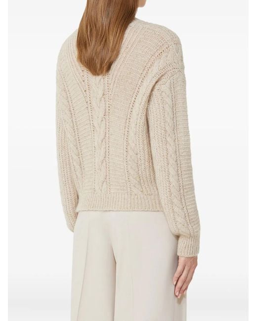 Max Mara Natural Cable-Knit Top