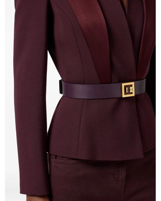 Elisabetta Franchi Purple Kreppjacke Mit Satinrevers