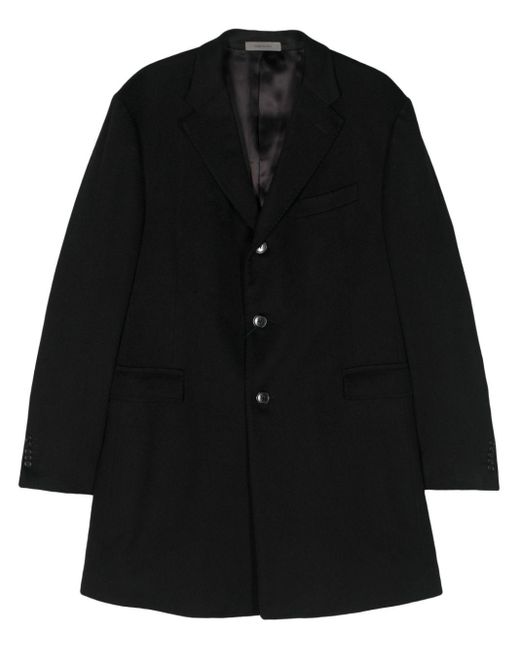 Corneliani Black Single-breasted Cashmere Coat for men