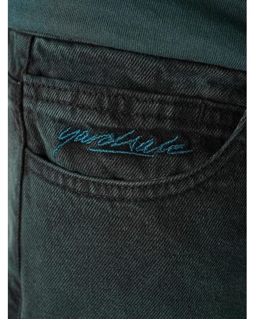 Yardsale Green Logo-Embroidered Jeans for men