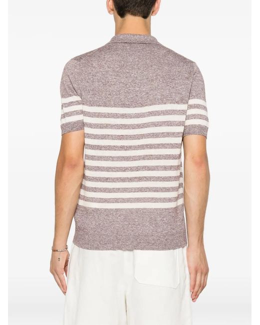 Gran Sasso Gray Striped T-Shirt for men