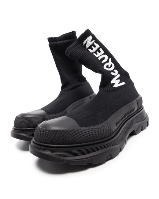 McQueen Black Tread Slick Boot for men