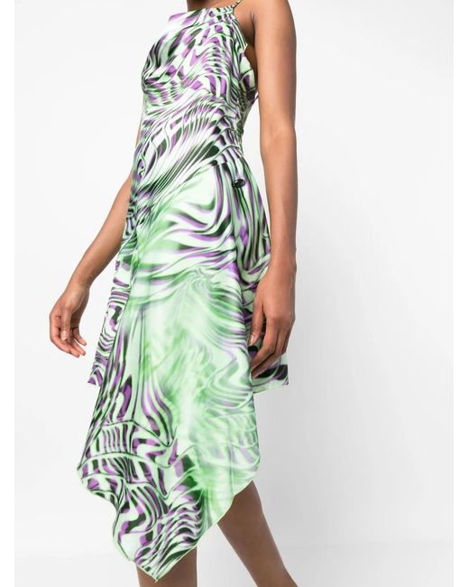 DIESEL Green All-Over Graphic-Print Cami Dress