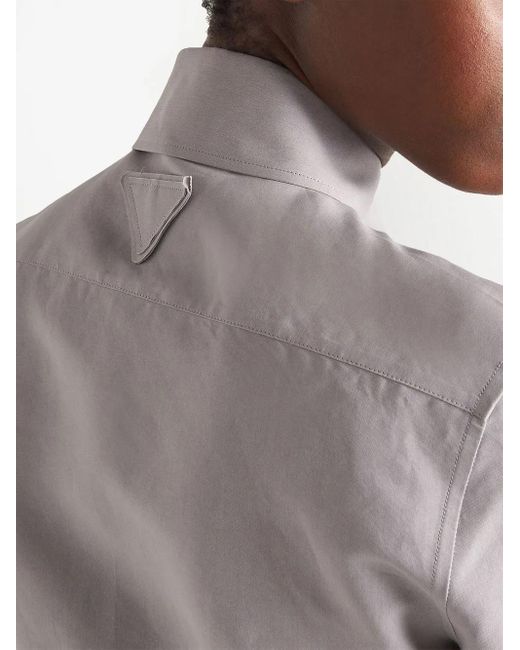 Prada Button-Up Blouse Op Papierbasis in het Gray
