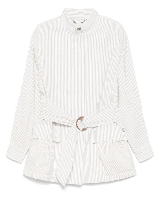 Fendi White Stripy Blouson