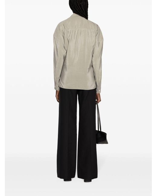 Lemaire Gray Straight-Collar Twisted Shirt