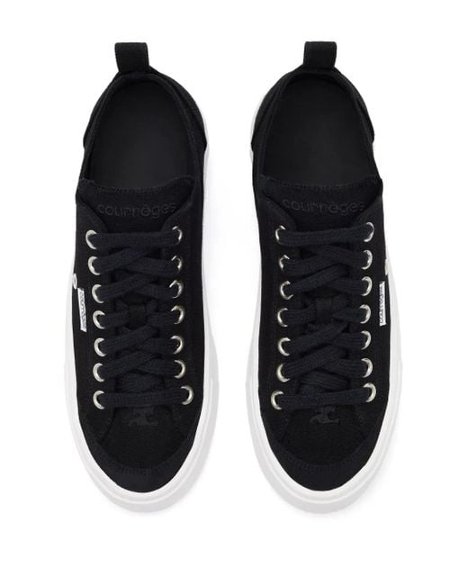 Courreges Black Canvas 01 Lace-Up Sneakers