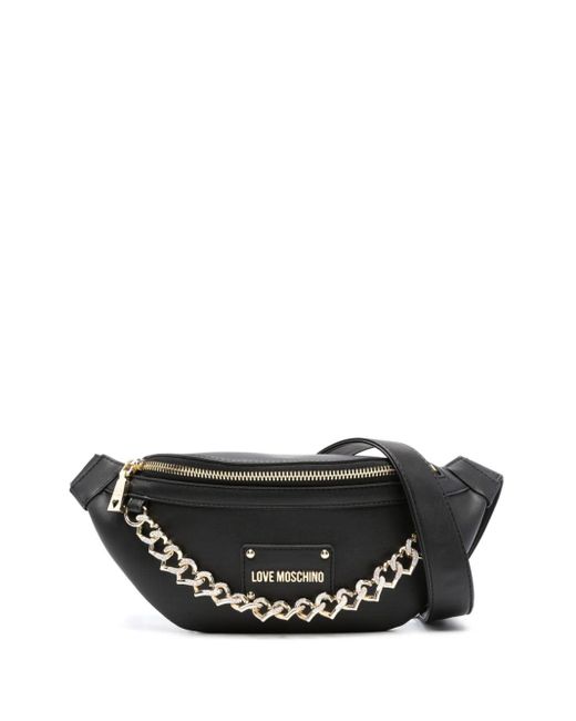 Love Moschino Black Logo-lettering Belt Bag