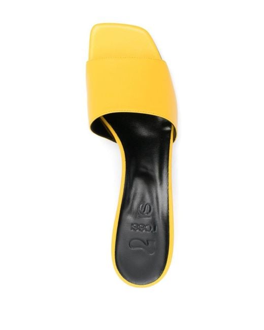 Sergio Rossi Yellow 52mm Leather Mules