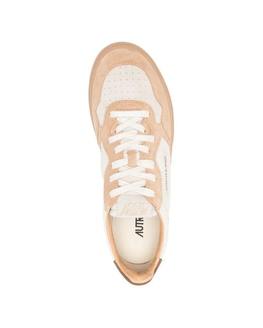 Autry Pink Peanut Leather Sneakers for men