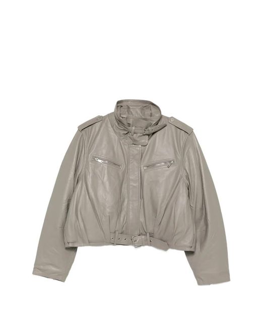 Chaqueta Leva De Piel Gestuz de color Gray