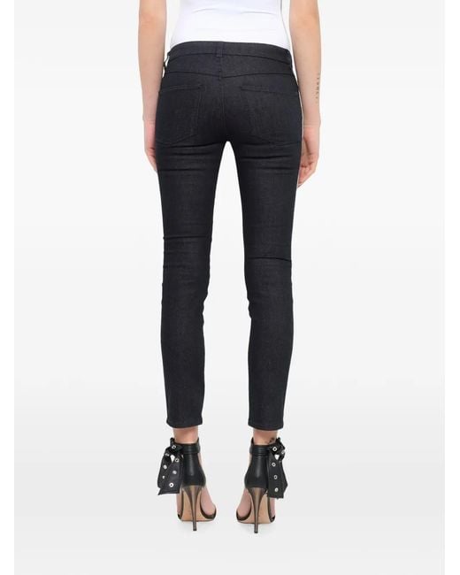 McQueen Blue Belt-Loop Bottuned Jeans