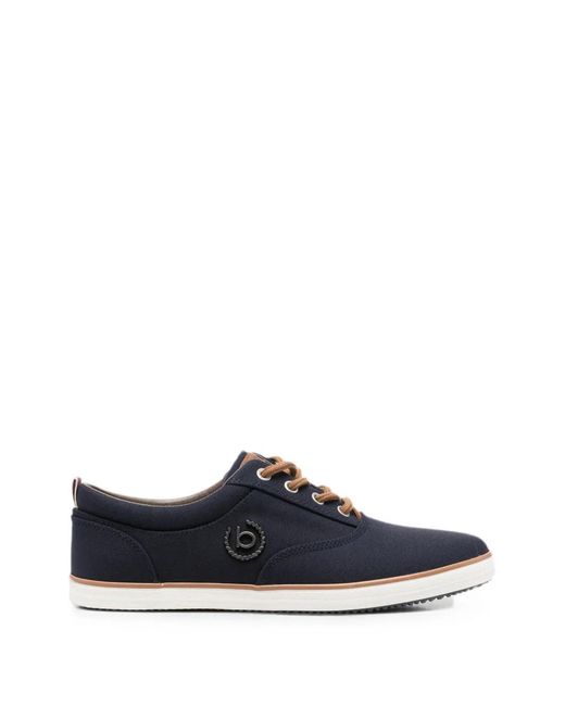 Bugatti Blue Logo-Plaque Lace-Up Sneakers for men