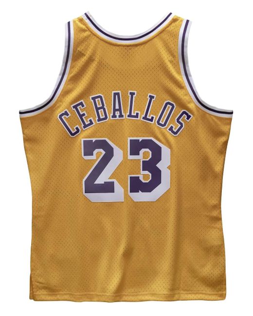 Mitchell & Ness Blue 1994/95 Hardwood Classics Cedric Ceballos Los Angeles Lakers Swingman Jersey for men