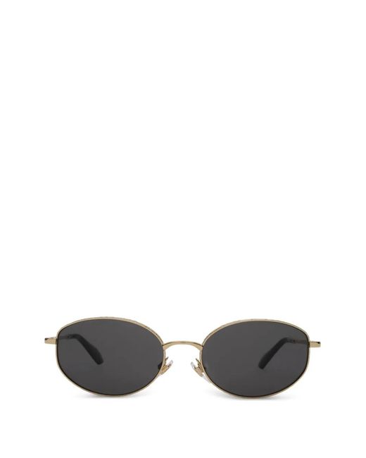 Burberry Metallic Metal Check Oval Sunglasses