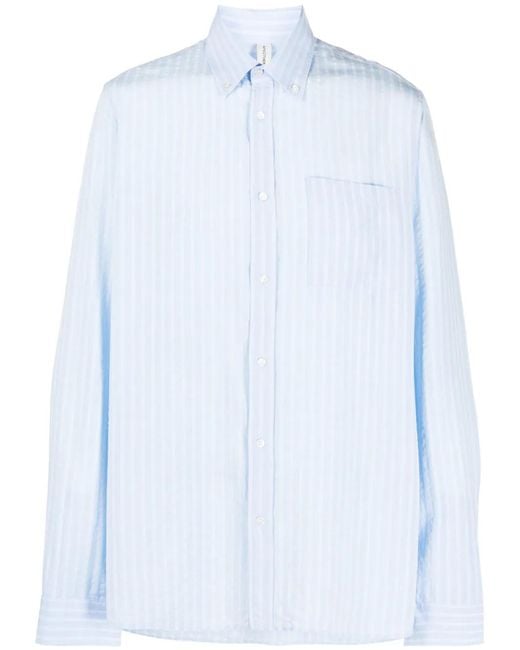 Another Aspect Blue 1.0 Stripe-Pattern Shirt for men