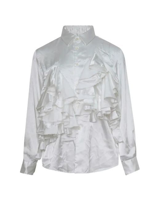 Comme des Garçons Gray Chemise Volantée À Fini Satiné