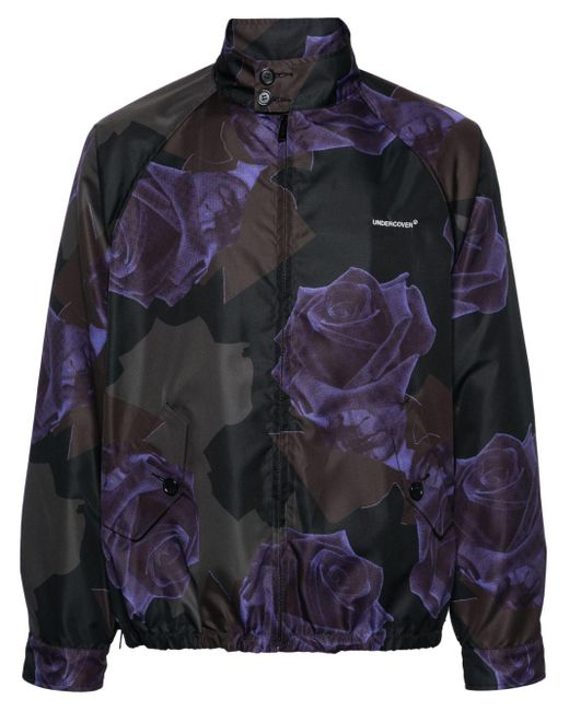 Undercover Blue Rose-print Zip-up Jacket for men