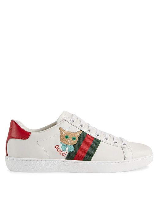 Sneaker ace donna con gattoGucci in Pelle di colore Bianco - 28% di sconto  | Lyst