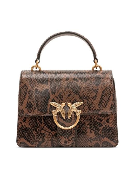 Pinko Brown Mini Love Bag One Top Handle Light Handbag