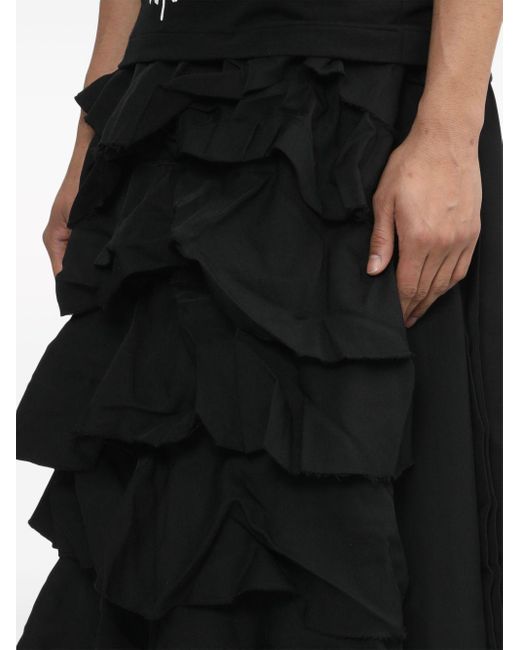 COMME DES GARÇON BLACK Black Ruffled Midi Skirt