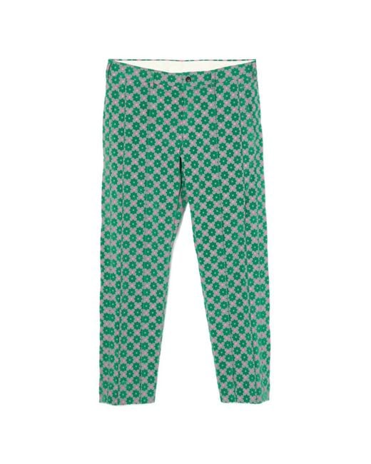 Comme des Garçons Green Floral-Print Trousers for men