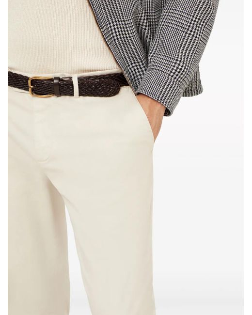 Brunello Cucinelli Pink Gabardine Garment Dyed Pants for men