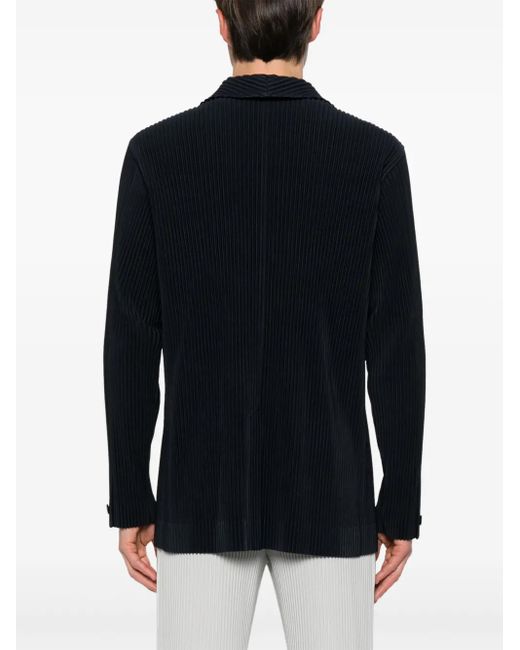 Homme Plissé Issey Miyake Blue Pleated Single-Breasted Jacket for men