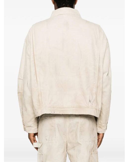 Cole Buxton Natural Veste À Empiècements Et Effet Usé for men