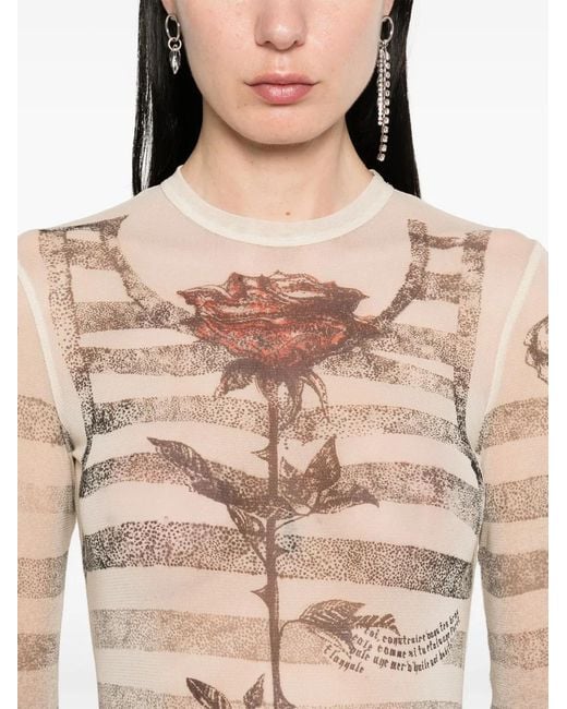 Jean Paul Gaultier White Tattoo Marinière Maxi Dress