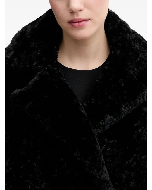 GAUDI Black Button-Fastening Textured Coat