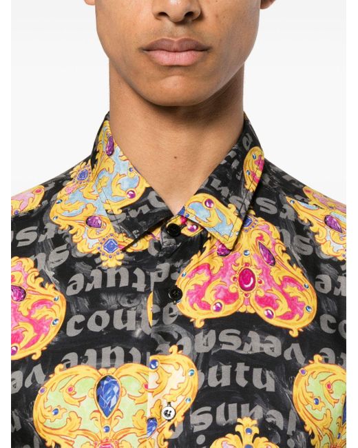 Camisa con estampado Heart Couture Versace de hombre de color Gray