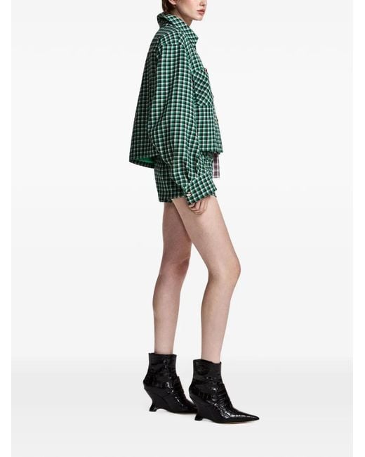 Essentiel Antwerp Green Kitten Checked Jacket