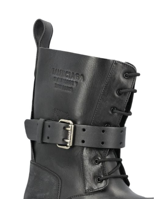 Balenciaga Black Venom Lace-Up Boots for men