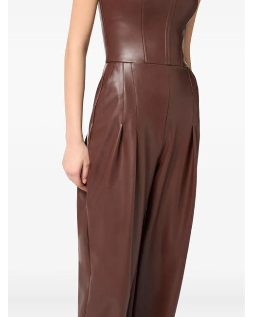 Elisabetta Franchi Brown Corset-Detail Jumpsuit