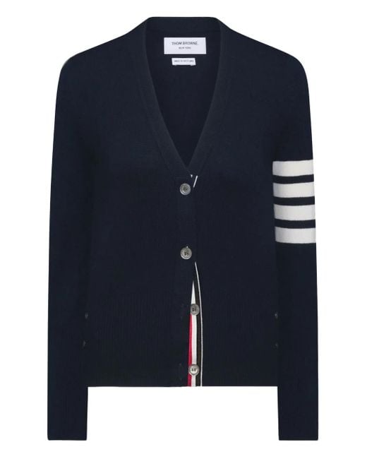 Cárdigan con motivo de 4 rayas Thom Browne de color Blue