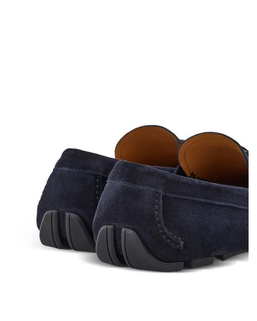 Ferragamo Blue Laced Driver Loafers for men