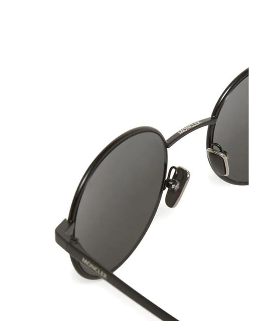 Moncler Black Centro Round-Frame Sunglasses