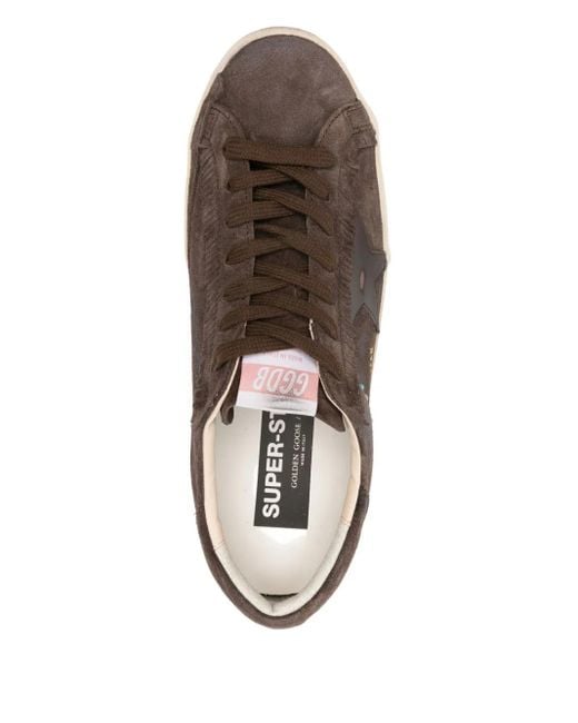 Golden Goose Deluxe Brand Brown Suede Studded Star Sneakers for men