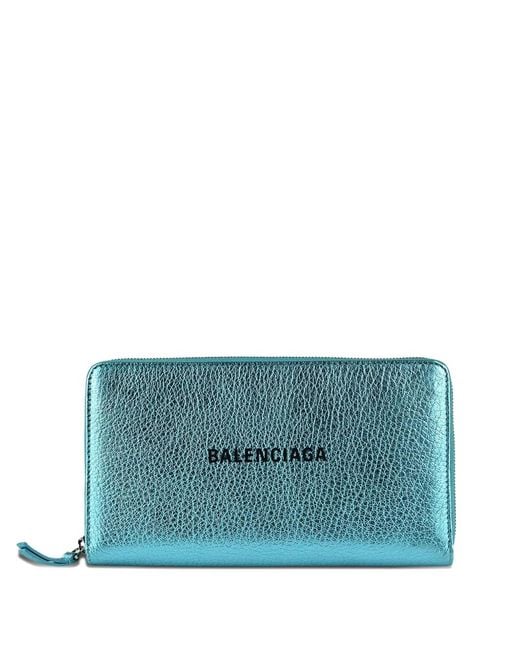 Balenciaga Blue Logo-Detail Wallet