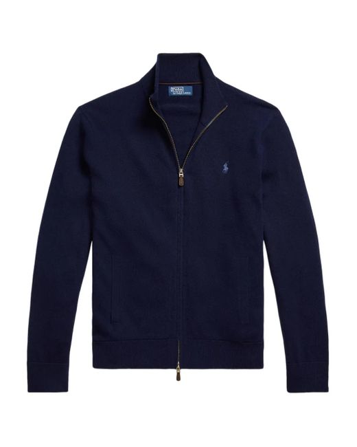 Polo Ralph Lauren Blue Zip-Up Wool Jumper for men