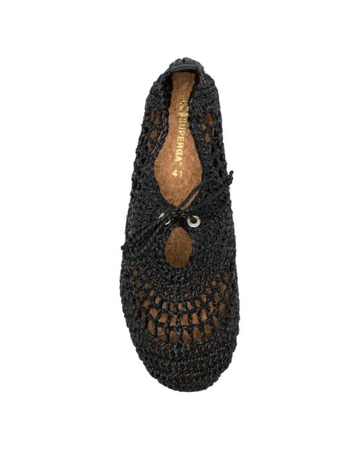 Superga Black Woven Lace-Up Shoes for men