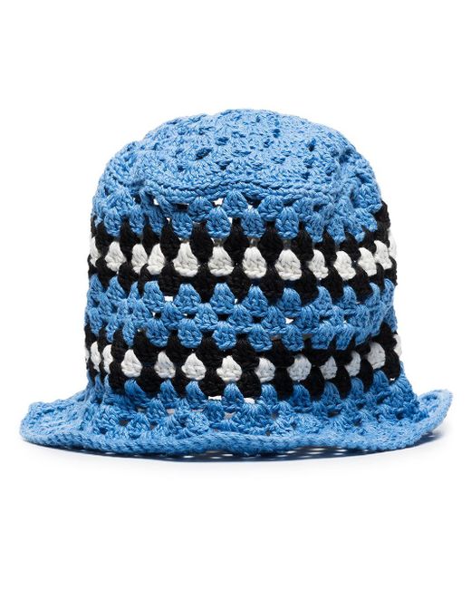 Amiri Cotton Crochet-knit Bucket Hat in 