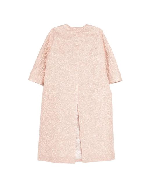 Dice Kayek Pink Sculptural Mrtallic Coat