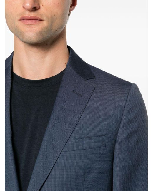Zegna Blue Wool Single-breasted Suit for men
