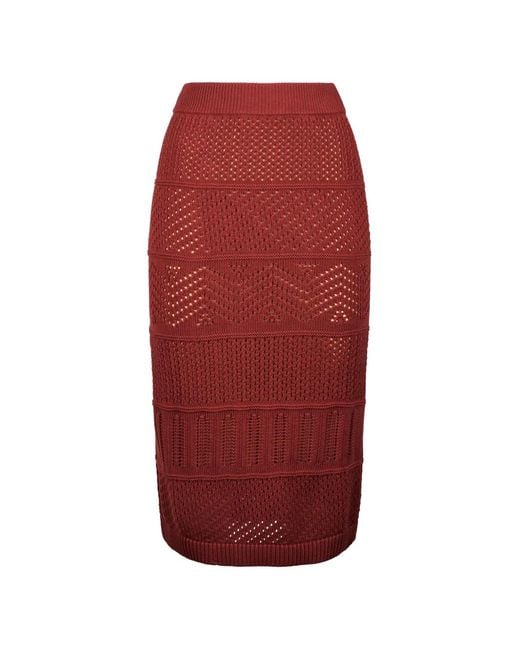 Max Mara Red Knitted Skirt