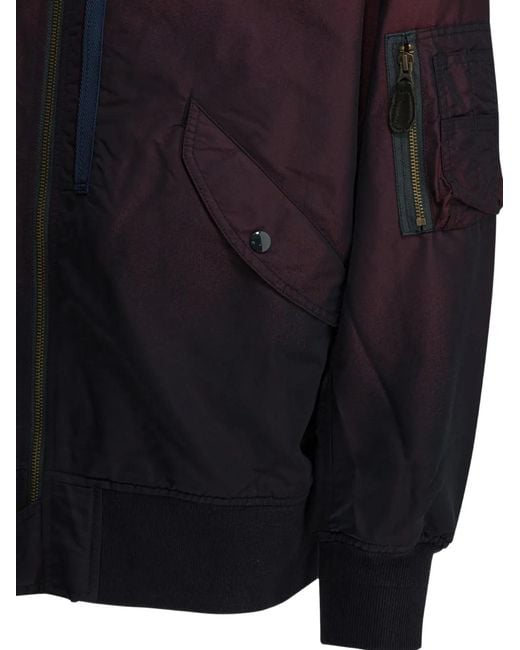 Beams Plus Blue Zip-Up Bomber Jacket for men